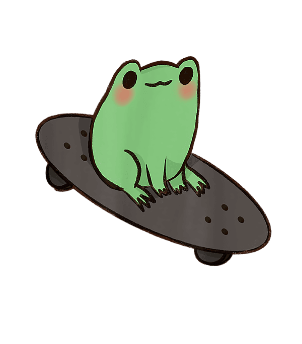 frog on skateboard